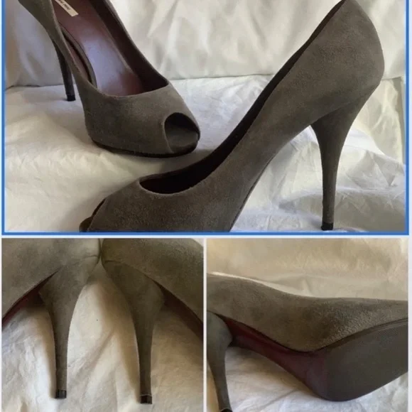 Miu Miu by Prada Grey Suede 4.5" Stilettos EU size 39 - Picture 2 of 6